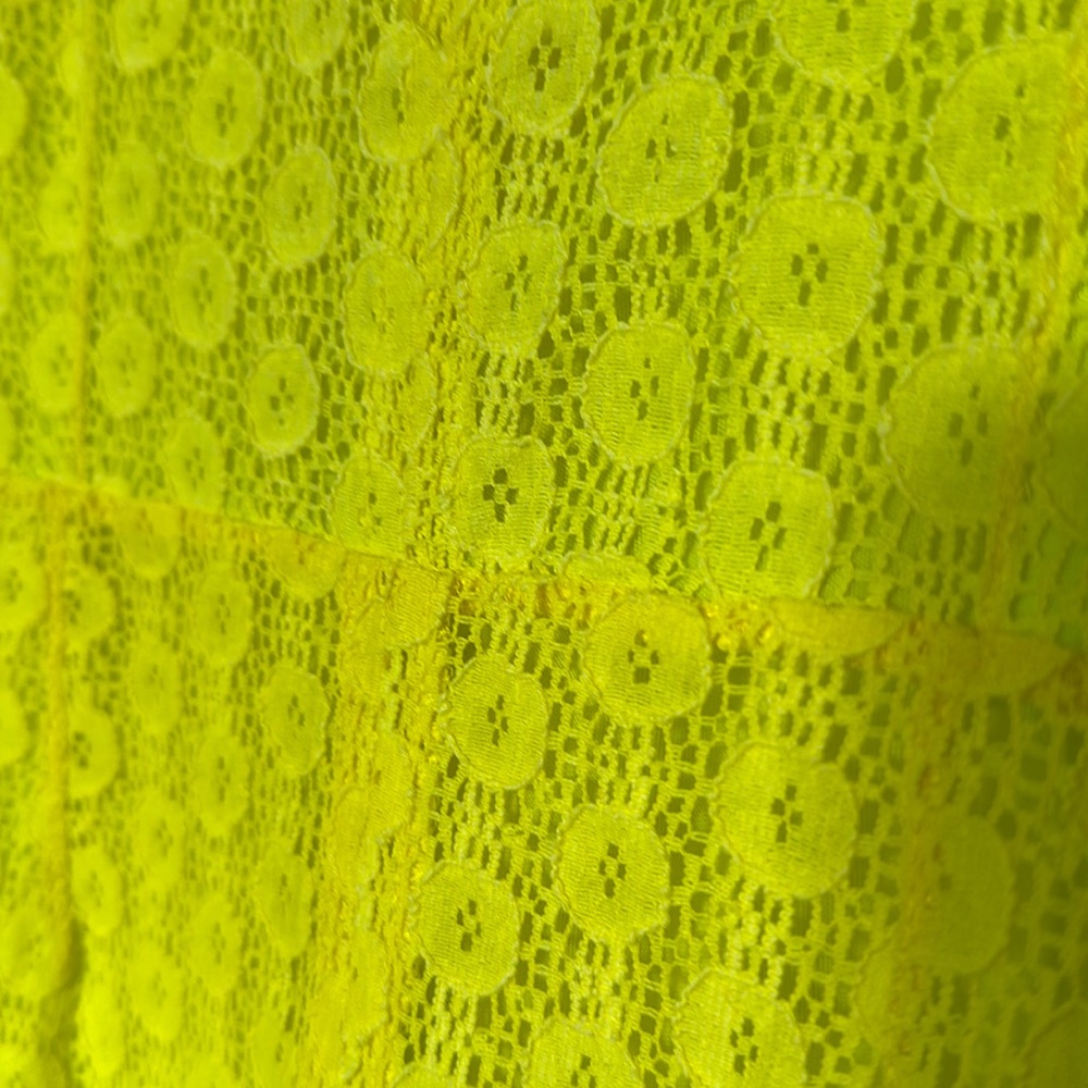 Zara Yellow Lace Detail mini dress